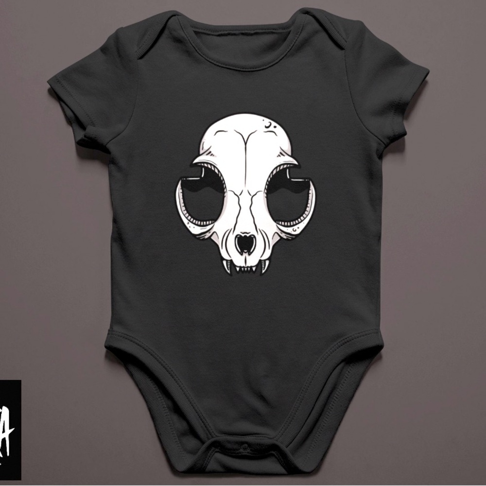 Cat Skull Baby Onesie